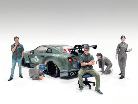 American Diorama Top Tuners 5 Piece Figure Set Premium Series for 1/18 Scale Models 60101-60102-60103-60104-60105