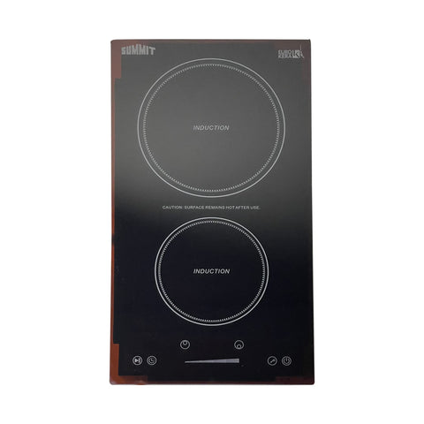 Summit 12" Induction Cooktop, 2 Cooking Zones, 115V Electric Cooktop, ADA Compliant Design, Black- SINC2B115