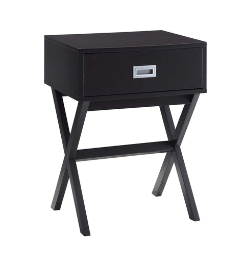 Convenience Concepts Designs2Go Landon End Table 19" - Modern Side Accent with Storage Drawer for Transitional, Contemporary Living & Family Room, Espresso