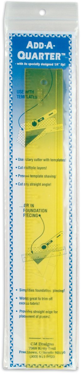 CM Designs 12CMD 12-Inch Add-A-Quarter Ruler, Yellow