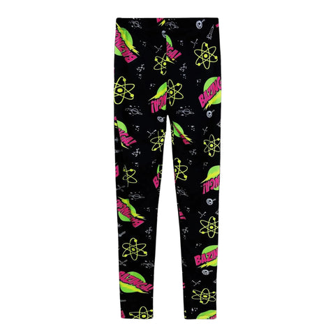 The Big Bang Theory Brainiac Juniors Black Leggings (Juniors Medium)