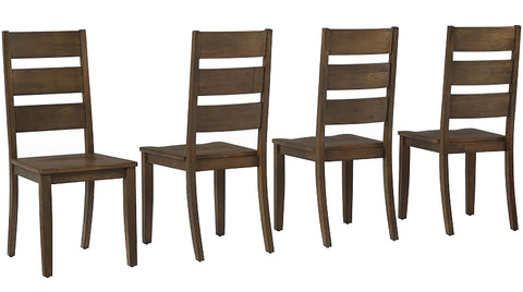 Crosley Furniture Joanna Modern Farmhouse Ladder Back Wood Dining Chairs Set of 4, Kitchen Chair, Dark Oak