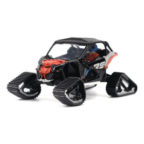 Diecast Masters BRP Bombardier Models 1:32 Scale Diecast Replica Can-Am Maverick X3 X rs Turbo RR Winter Version, Chalk Gray & Magma Red | Item 60004