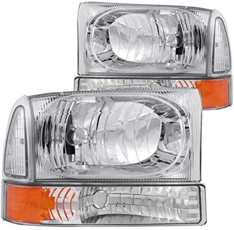 ANZO USA 111081 Crystal Headlight Set w/Corners-Chrome