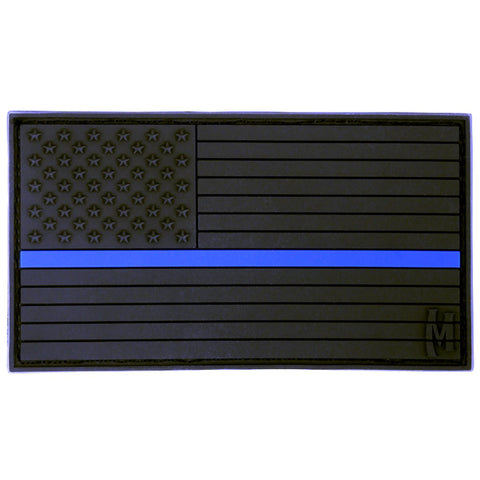 Maxpedition Gear Large USA Flag Patch, Le Thin Blue Line, 3.25 x 1.75-Inch