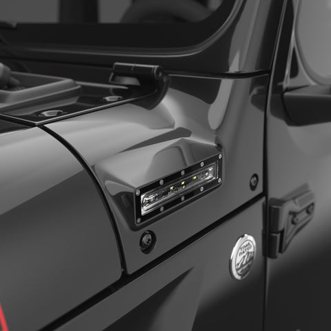EGR VSL Visual Side Light LED Light Accessory Compatible with Jeep JL (zxcl. 392 Models) & JT (excl. Mojave Models) - ABS Construction - Sold in Pairs (Black)