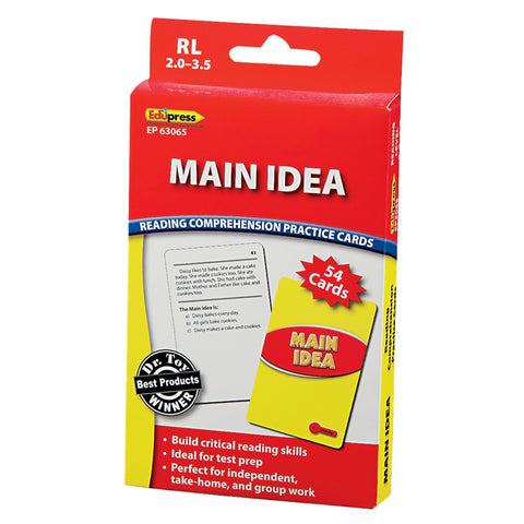 Edupress Reading Comprehension Cards, Main Idea, Lvl: 2.0-3.5 (EP-3065)