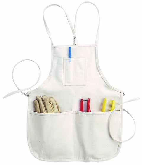 Custom Leathercraft Tool Holsters Loop Neck Bib Apron, White, One size fits all US