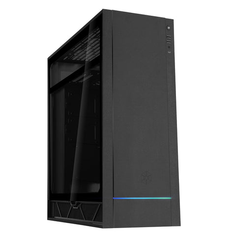 Silverstone Technology ALTA F1 Premium ATX Tower case with Aluminum/Tempered Glass Exterior & Embedded ARGB; Black (SST-ALF1B-G)