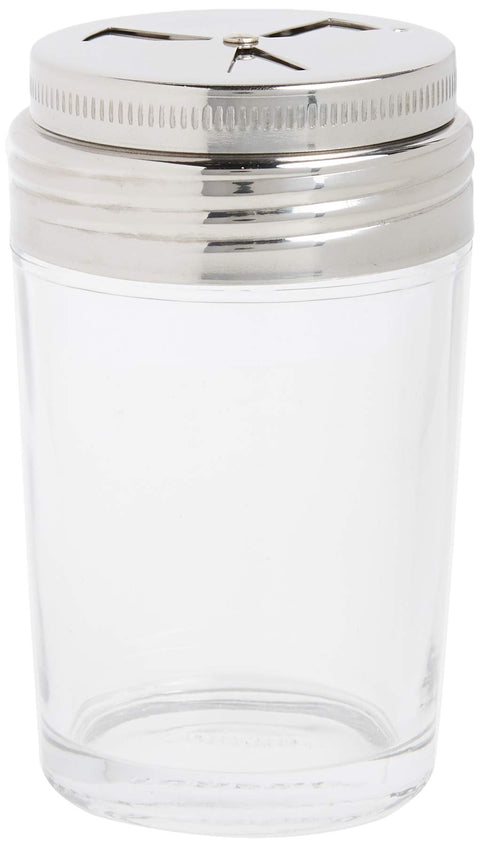Norpro Shaker Cup Glass Adjustable Pizzeria Style Pepper/Salt/Cheese/Spice 5.25"