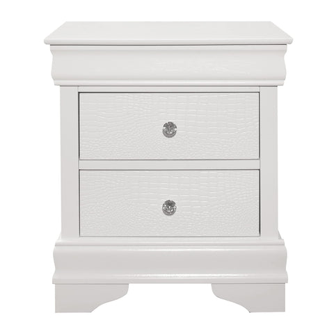 Sanders 2-Drawer White Nightstand with hidden drawer (24.0 in. H x 21.0 in. W x 16.0 in. D)