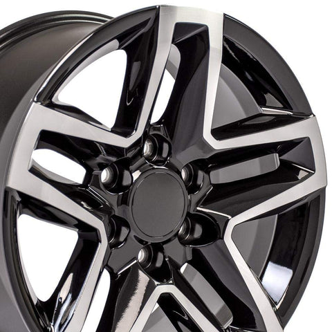 OE Wheels CV34B 18 Inch Rim Fits Silverado 1500 Trail Boss Style 6x139.7 18x8.5 Gloss Black Machined - Hollander 5911 (1)
