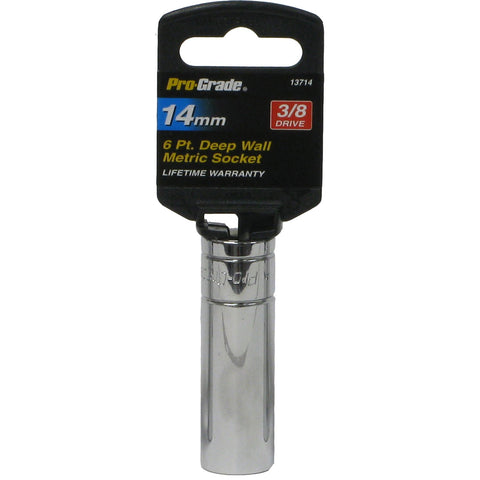 Pro-Grade 13714 3/8-Inch Drive with 6 Point Deep 14mm Socket