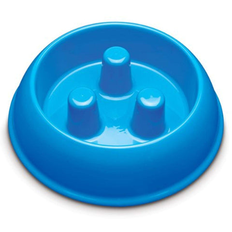 Brake-Fast Dog Food Slow Feed Bowl - Medium Blue
