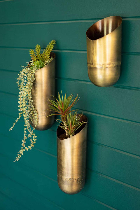 Kalalou NDE1405 Transitional Wall Vases in Bronze/Dark Finish, 6.00 inches