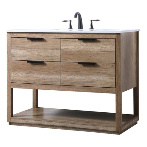 Elegant Kitchen and Bath Larkin 42" Solid Wood Single Bathroom Vanity in Oak