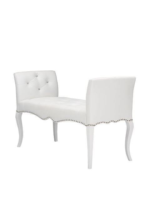 Wholesale Interiors Baxton Studio Kristy Modern & Contemporary Faux Leather Classic Seating Bench, White