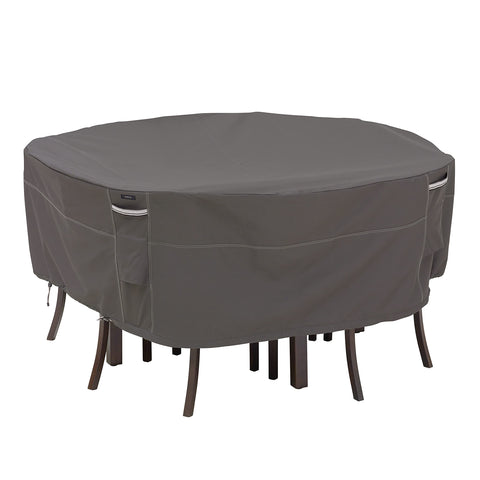 Classic Accessories Ravenna Water-Resistant 82 Inch Round Patio Table & Chair Set Cover, Outdoor Table Cover