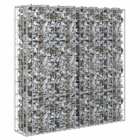 vidaXL Gabion Wall Galvanised Steel 80 x 20 x 100 cm Gabion Stone Basket Wire Basket