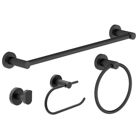 Symmons 35AC4BUNDLEMB Dia 4-Piece Wall-Mounted Bathroom Hardware Set in Matte Black
