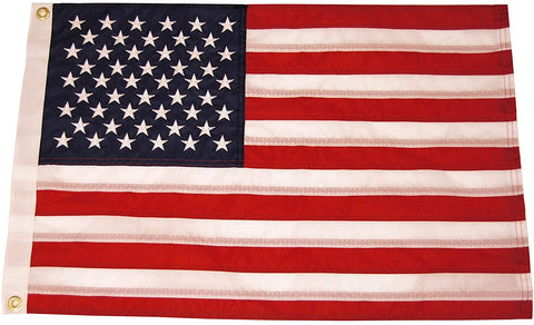 Taylor Made Sewn American Flag for Boats, 12" x 18", Marine-Grade Nylon, Fade Resistant, Brass Grommets, Embroidered Stars and Stripes, Flag only - 2020109194