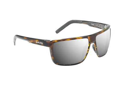 Bajio Toads – Polarized Sunglasses – Brown Tortoise – Silver Mirror Glass Lens – Large Fit – Blue Light Blocking + Rubber Inserts