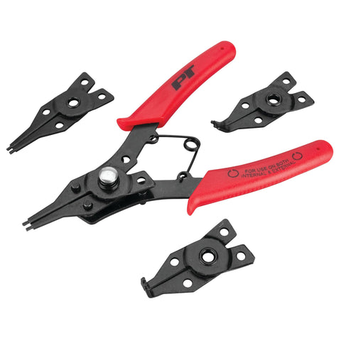 Performance Tool W1159 5-Piece Interchangeable Jaw Snap Ring Plier Set, Straight, 45 degree & 90 Degree