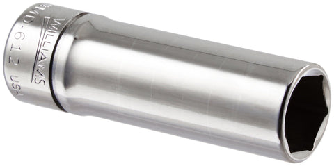 Williams JHWBMD-612 SUPERTORQUE 3/8-Inch Drive Deep Metric 6 Point Socket 12mm Size, High-Polished Chrome Finish, Designed for Maximum Engagement on 6-Point Fasteners