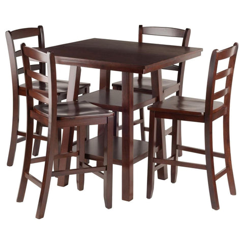 Oakestry Orlando 5-Pc Dining Stylish and Functional Dining Set for 4 with Sturdy Chairs and Spacious Table Wooden Construction Rich Walnut Finish Ideal for Dining Rooms Kitchens or Small Spaces