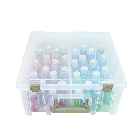 ArtBin 6990AB Super Satchel Double Deep Compartment Box - Art Storage with 8 Removable Compartments, Smart Closure for Craft Supplies (Gold- Pack of 1)