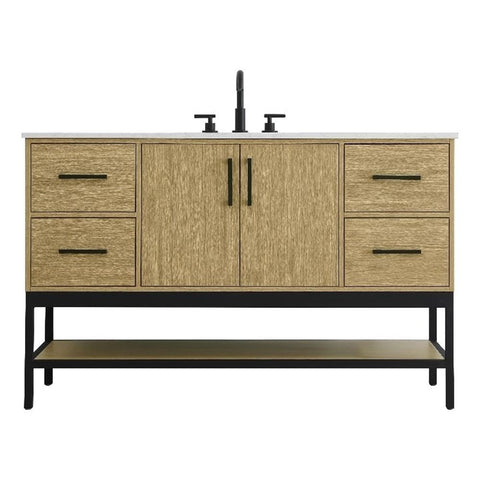 Elegant Kitchen and Bath 54" Single Bathroom Vanity in Honey Brown