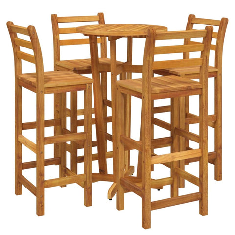 vidaXL Garden Bar Set Wood Brown Solid Acacia Wood 3 Piece Set Durable