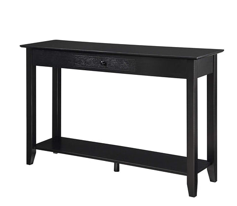 Convenience Concepts American Heritage 1 Drawer Console Table with Shelf, Black