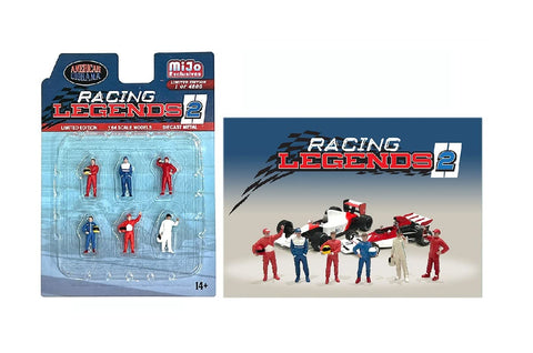 American Diorama Racing Legends 2 1:64 Metal Figures Set AD-76511MJ (6 Figures)