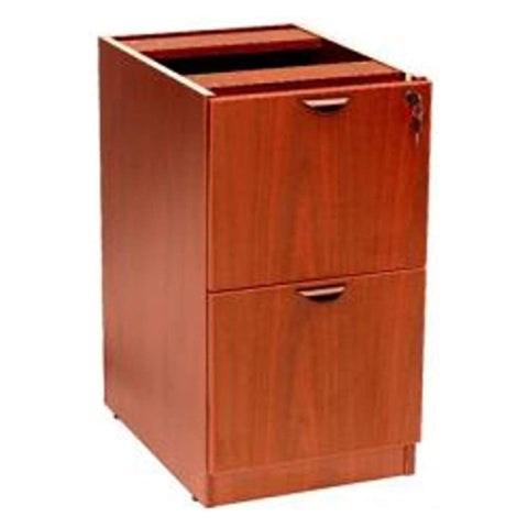 Oakestry Mocha Full Pedestal File Cabinet Two Drawer Filing Unit Thermal Fused Melamine Construction Scratch Resistant Finish Cam Lock Assembly System Leveling Glide for Stability