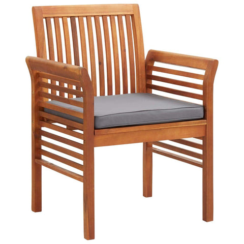 vidaXL 4X Solid Wood Acacia Patio Dining Chairs with Cushions Garden Outdoor Leisure Dining Dinner Dinette Lounge Seat Armchair Furniture