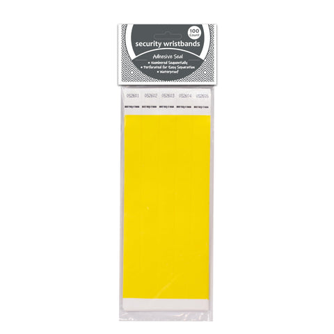 C-Line DuPont Tyvek Security Wristbands, Yellow, 100-Pack (89106)