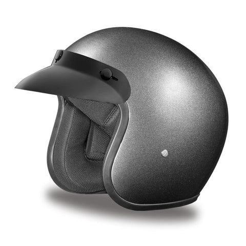 Daytona Helmets Retro 3/4 Open Face Motorcycle Helmet - Vintage Style, DOT Approved , Lightweight, Adjustable Fit, Removable Visor - Bike, Moped, Chopper