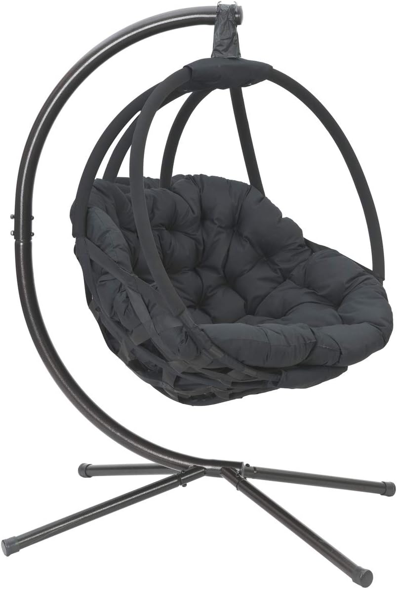 Flower House Overland Hanging Ball Chair in Black