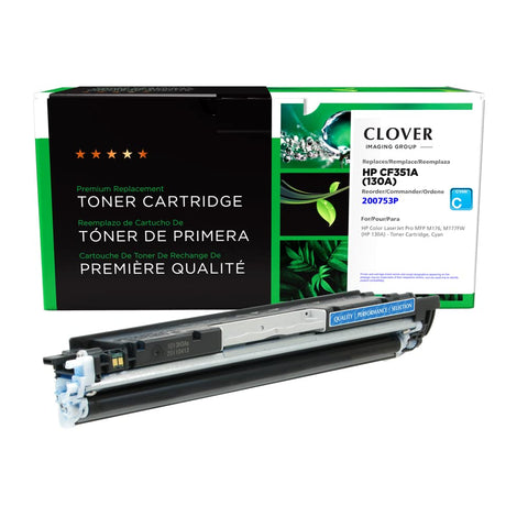 Clover Remanufactured Toner Cartridge Replacement for HP CF351A (HP 130A) | Cyan