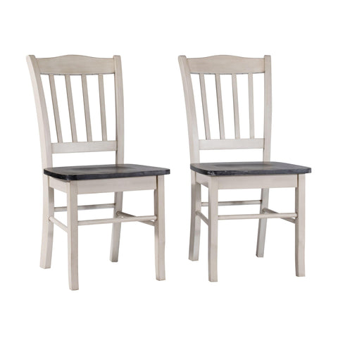 Shaker Dining Chairs Set of 2 European Black Ash Antique White