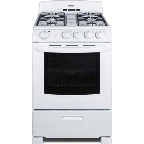 24 wide gas range in white with sealed burners and oven window replaces RG244W