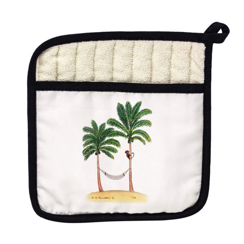 Betsy Drake PT085 Palm Trees & Monkey Pot Holder