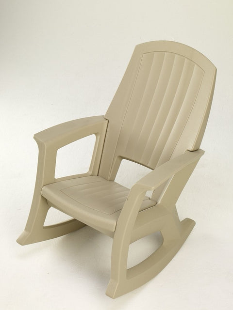 Semco Plastics SEMS Extra Large Recycled Plastic Resin Durable Outdoor Patio Rocking Chair, Sand Tan