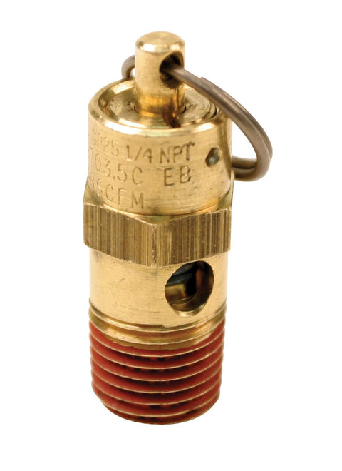 Viair 92250 1/4" Male NPT 250 PSI Hi-Temp Rated Safety Valve, Gold