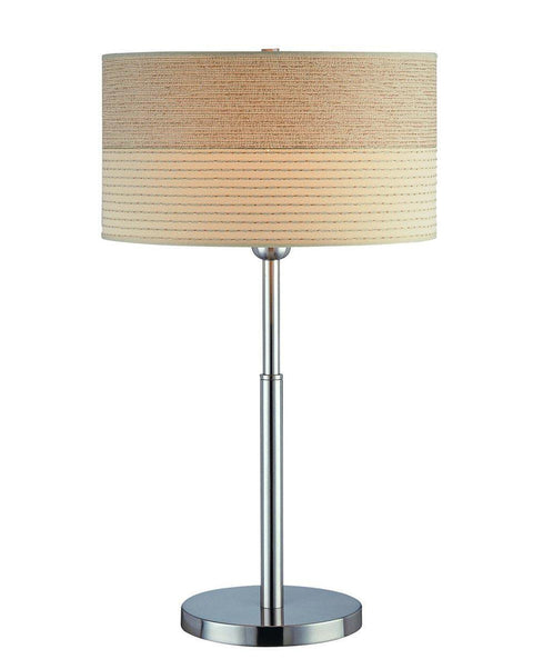 Lite Source LSF-20751PS Relaxar Table Lamp, Polished Steel, 2-Tone Textured Fabric Shade