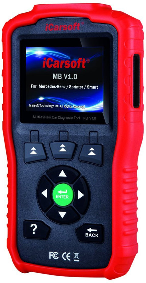 iCarsoft Multi-System Auto Diagnostic Tool MB V1.0 for Mercedes-Benz/Sprinter/Smart with Oil Reset (Red)