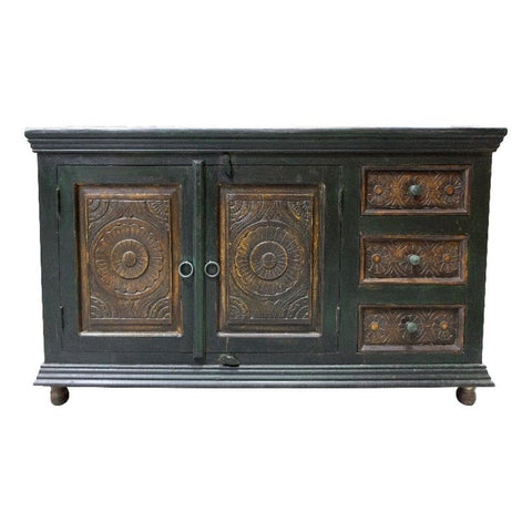 Moti Arvada Solid Wood 2-Door 3-Drawer Buffet in Brown