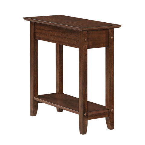 Convenience Concepts American Heritage Flip Top End Table 23.25" - Classic Narrow Chairside Accent with Hidden Storage & Lower Shelf for Traditional, Modern Living Room, Espresso