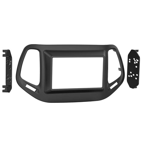 Metra Double-DIN Dash Kit for Jeep Compass Sport 2017-2018, Black, Matte Finish